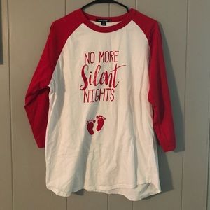 Pregnancy announcement baseball tee